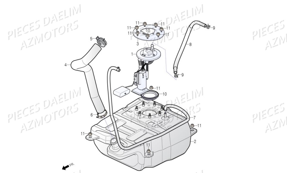 Reservoir De Carburant DAELIM Pièces Scooter DAELIM S3 TOURING 125cc EURO4 "ABS"
