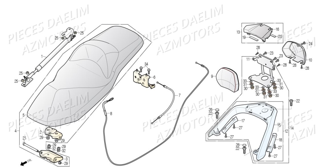 Selle DAELIM Pièces Scooter DAELIM S3 TOURING 125cc EURO4 "ABS"
