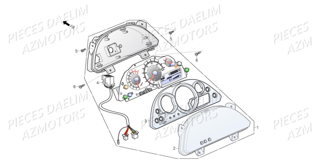 Tableau De Bord DAELIM Pièces Scooter DAELIM S3 TOURING 125cc EURO4 "ABS"
