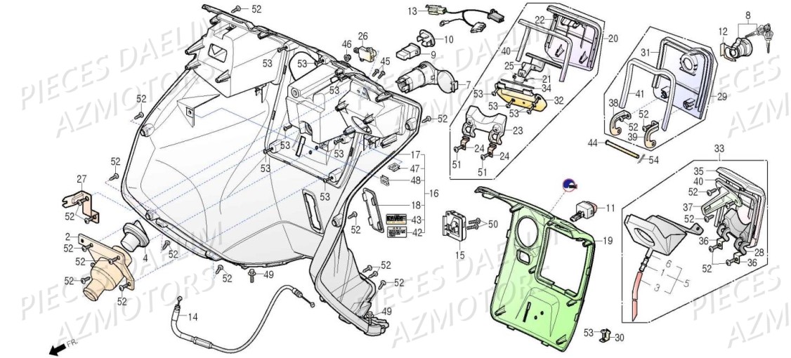 Tablier DAELIM Pièces Scooter DAELIM S3 TOURING 125cc EURO4 "ABS"

