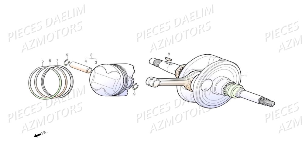 Vilebrequin DAELIM Pièces Scooter DAELIM S3 TOURING 125cc EURO4 "ABS"

