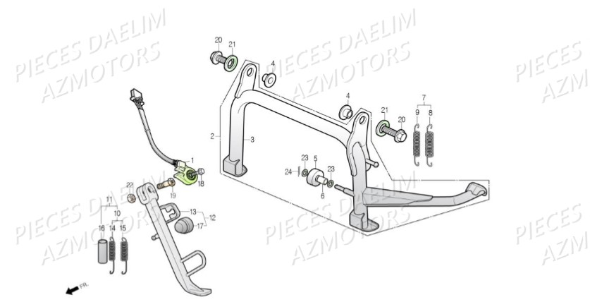 Bequilles DAELIM Pièces Scooter DAELIM S3 TOURING 125cc EURO4 "CBS"
