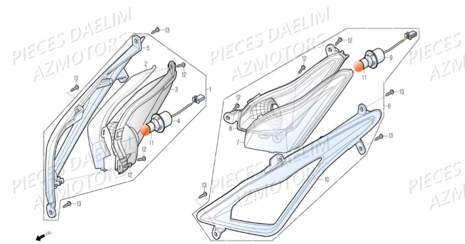 Clignotants DAELIM Pièces Scooter DAELIM S3 TOURING 125cc EURO4 "CBS"
