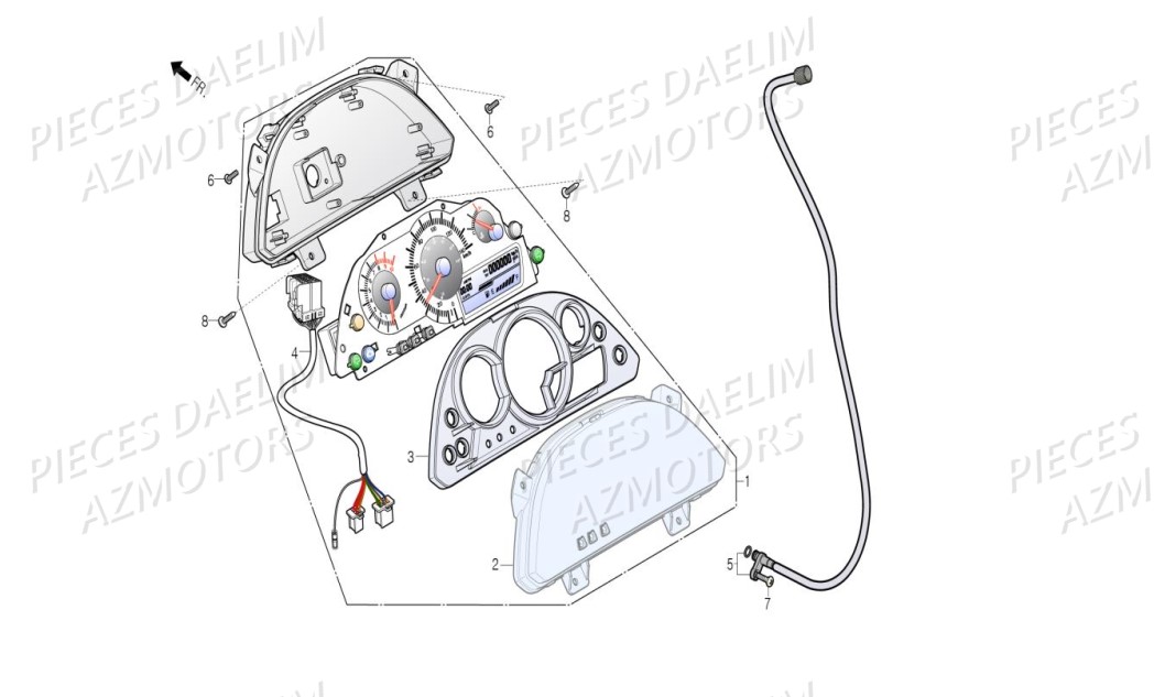 Compteur DAELIM Pièces Scooter DAELIM S3 TOURING 125cc EURO4 "CBS"
