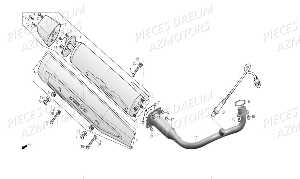 Echappement DAELIM Pièces Scooter DAELIM S3 TOURING 125cc EURO4 "CBS"
