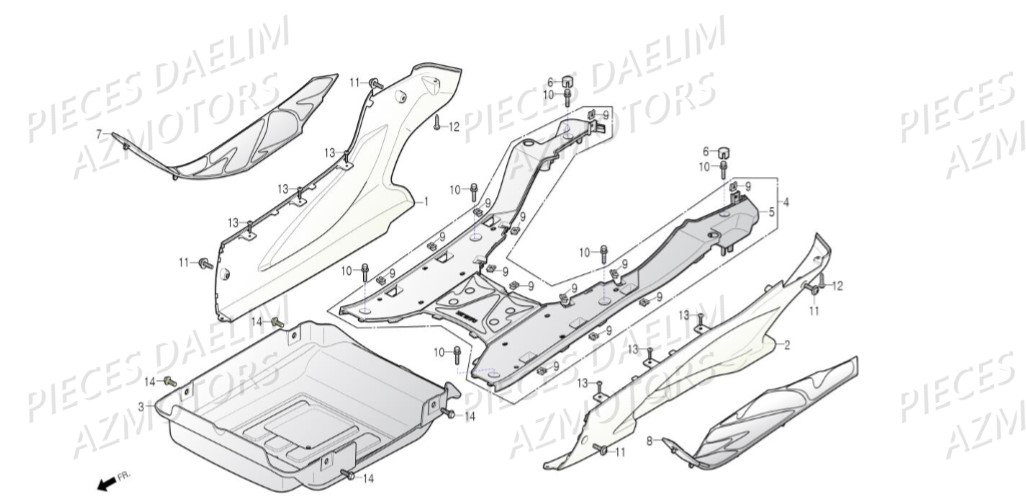 Plancher DAELIM Pièces Scooter DAELIM S3 TOURING 125cc EURO4 "CBS"
