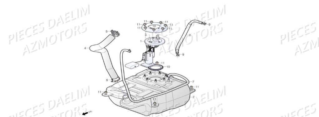 Reservoir De Carburant DAELIM Pièces Scooter DAELIM S3 TOURING 125cc EURO4 "CBS"
