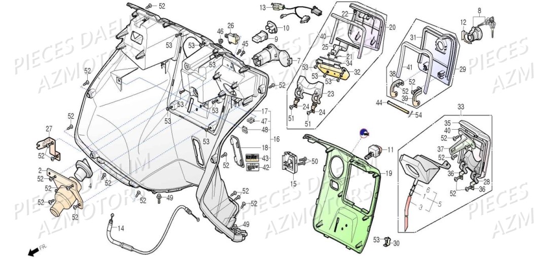 Tablier DAELIM Pièces Scooter DAELIM S3 TOURING 125cc EURO4 "CBS"
