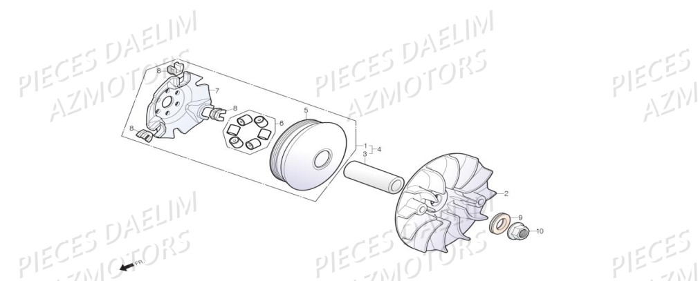 Variateur DAELIM Pièces Scooter DAELIM S3 TOURING 125cc EURO4 "CBS"

