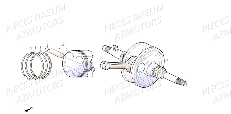 Vilebrequin DAELIM Pièces Scooter DAELIM S3 TOURING 125cc EURO4 "CBS"
