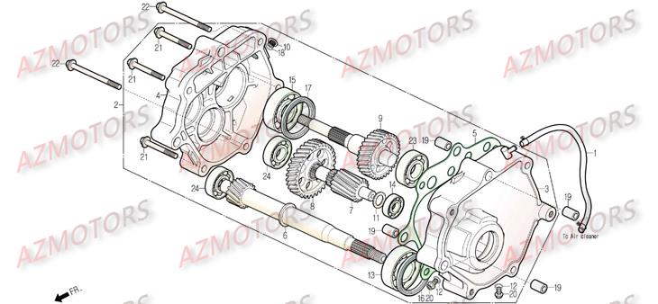 ARBRE DE TRANSMISSION PRIMAIRE DAELIM S3 125 (derniere pieces dispo) pour CARTER DE TRANSMISSION de S3 SPORTING