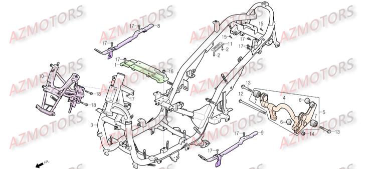 Chassis DAELIM Pièces Scooter DAELIM S3 SPORTING 125cc
