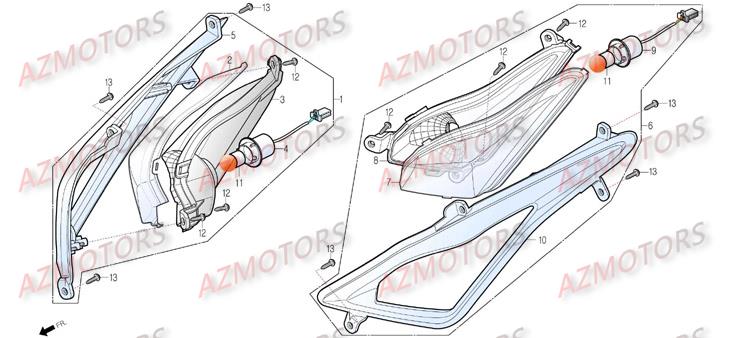 Clignotant DAELIM Pièces Scooter DAELIM S3 SPORTING 125cc
