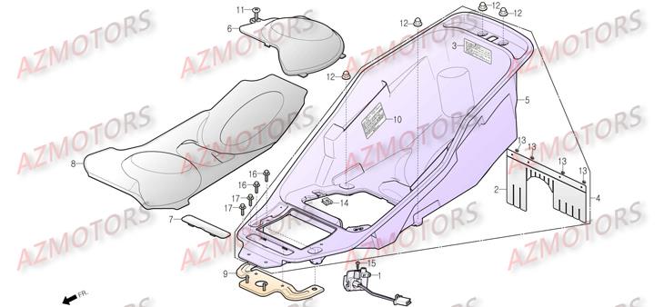 Coffre DAELIM Pièces Scooter DAELIM S3 SPORTING 125cc
