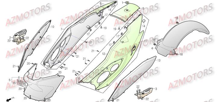 Coque Arriere DAELIM Pièces Scooter DAELIM S3 SPORTING 125cc
