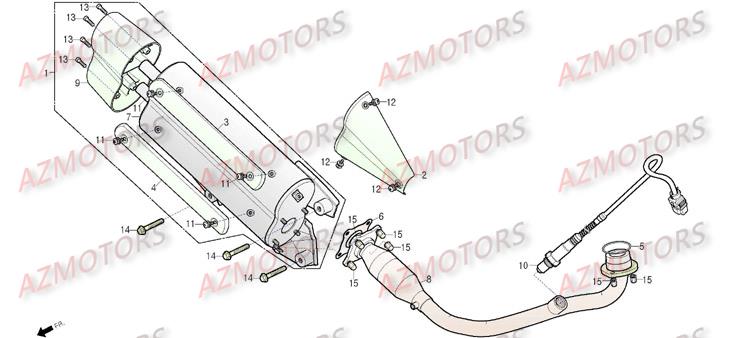 Echappement DAELIM Pièces Scooter DAELIM S3 SPORTING 125cc
