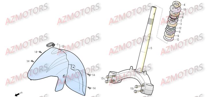 Garde Boue Avant Te De Fourche DAELIM Pièces Scooter DAELIM S3 SPORTING 125cc
