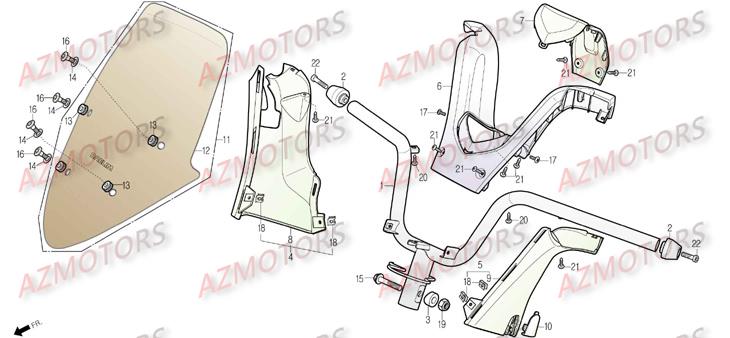 Guidon Pare Brise DAELIM Pièces Scooter DAELIM S3 SPORTING 125cc
