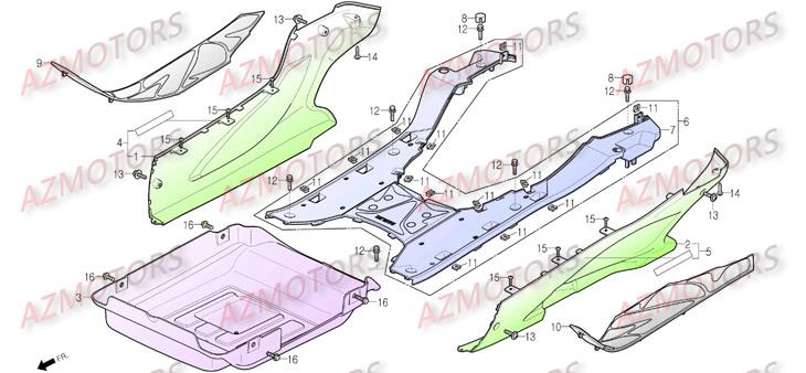 Plancher DAELIM Pièces Scooter DAELIM S3 SPORTING 125cc
