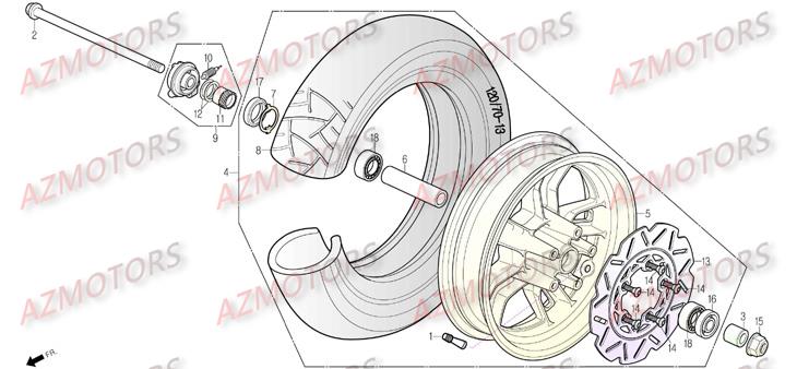 Roue Avant DAELIM Pièces Scooter DAELIM S3 SPORTING 125cc
