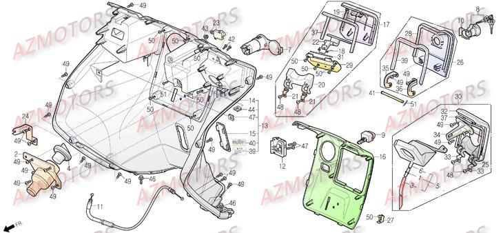 Tablier Interieur DAELIM Pièces Scooter DAELIM S3 SPORTING 125cc
