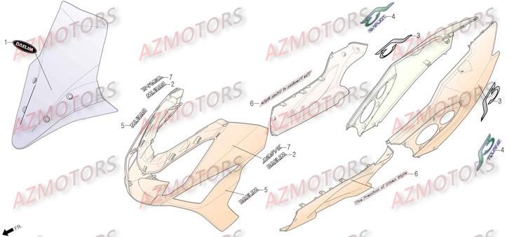 Autocollants DAELIM Pièces Scooter DAELIM S3 TOURING 125cc
