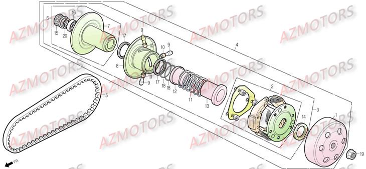 Embrayage DAELIM Pièces Scooter DAELIM S3 TOURING 125cc
