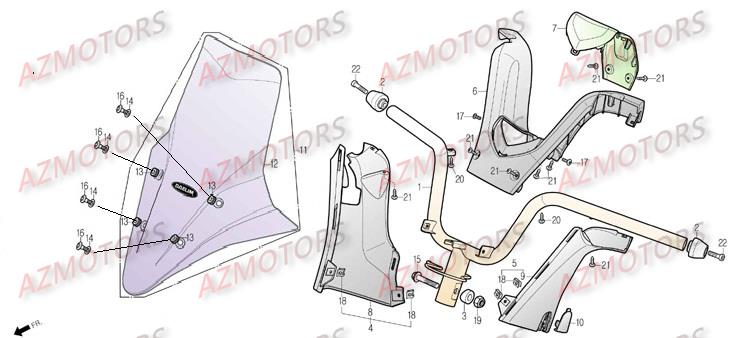 Guidon Pare Brise DAELIM Pièces Scooter DAELIM S3 TOURING 125cc
