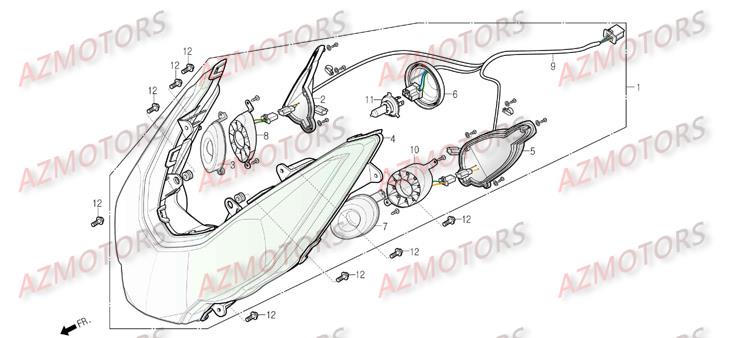 Optique De Phare DAELIM Pièces Scooter DAELIM S3 TOURING 125cc
