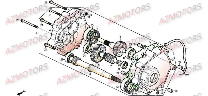 ARBRE DE TRANSMISSION PRIMAIRE DAELIM S3 125 (derniere pieces dispo) pour CARTER DE TRANSMISSION de S3 TOURING II