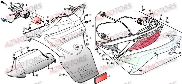 Feu Arriere DAELIM Pièces Scooter DAELIM S3 TOURING II 125cc
