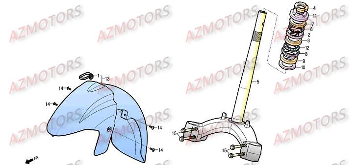 Garde Boue Avant Te De Fourche DAELIM Pièces Scooter DAELIM S3 TOURING II 125cc
