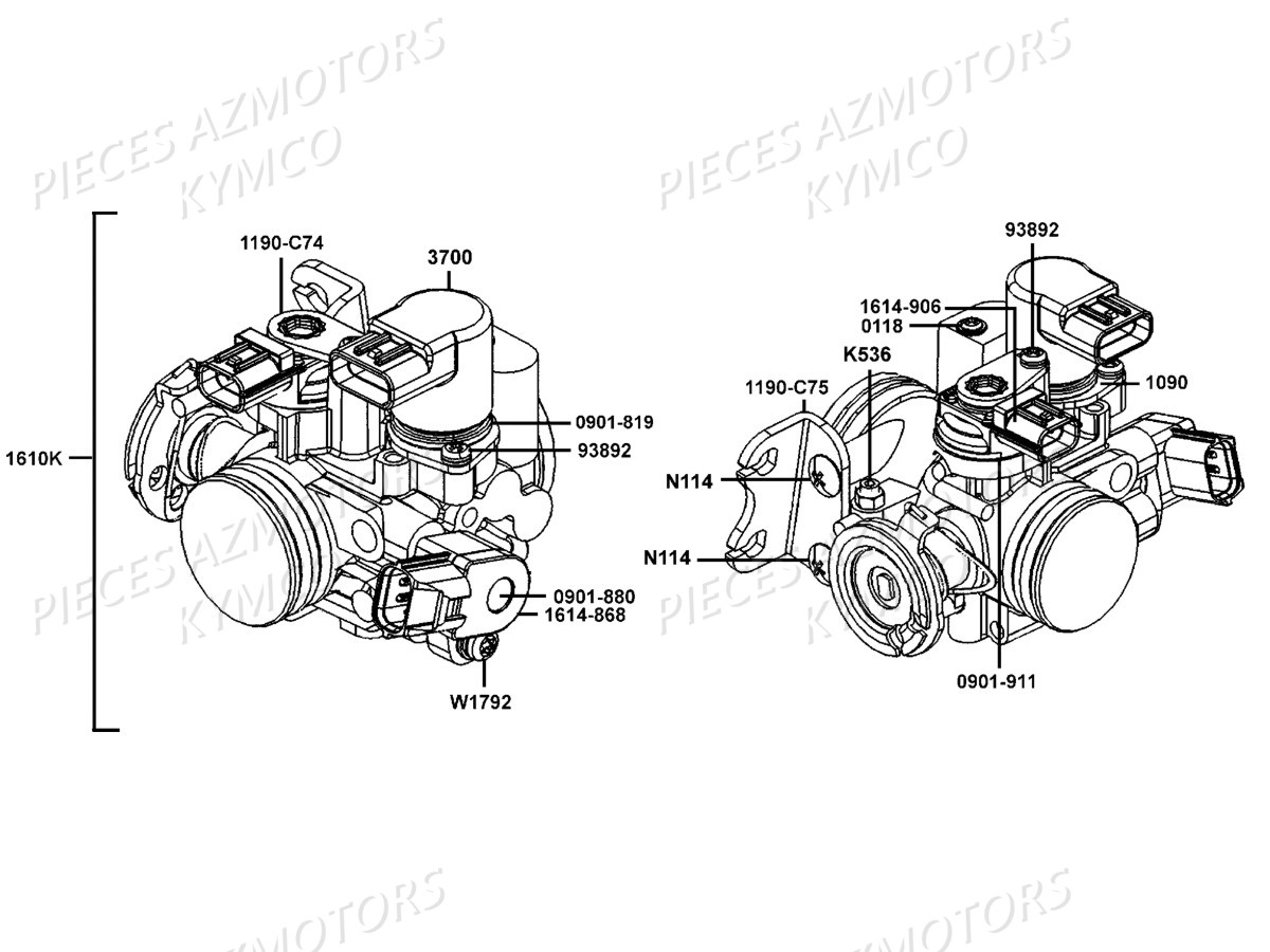 Carburation KYMCO Pièces Scooter XCITING S 400I ABS 4T EURO 4 (SK80CA)