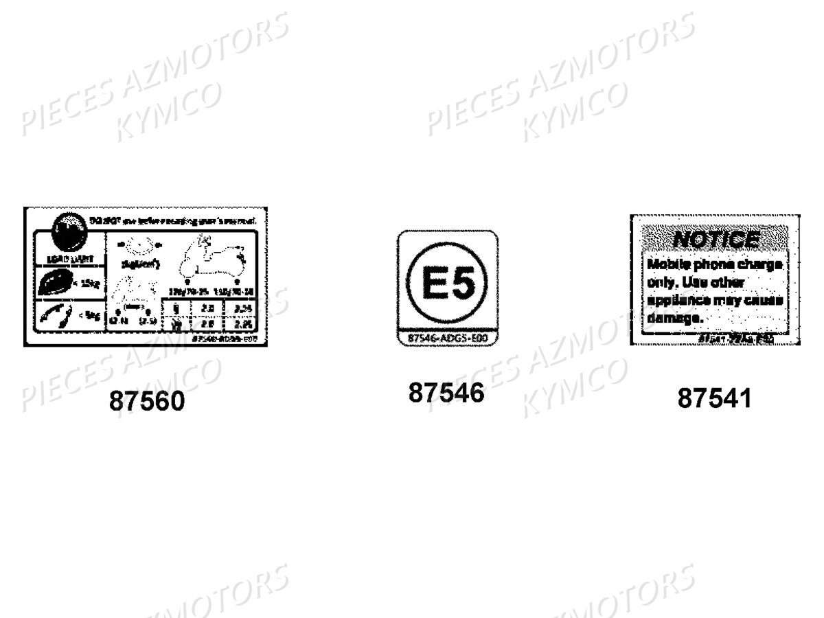 Label De Securite KYMCO Pièces Scooter XCITING S 400I ABS 4T EURO 4 (SK80CA)