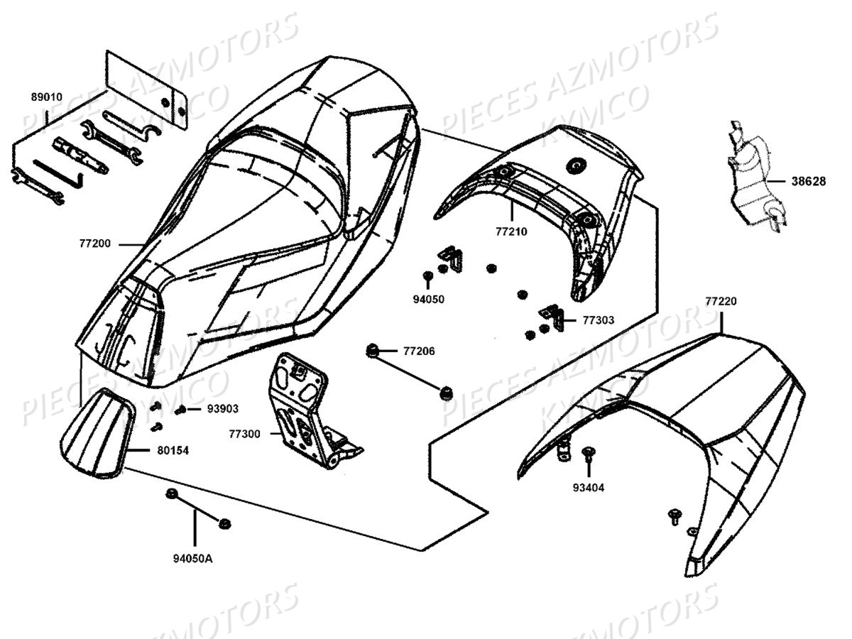 Selle KYMCO Pièces Scooter XCITING S 400I ABS 4T EURO 4 (SK80CA)