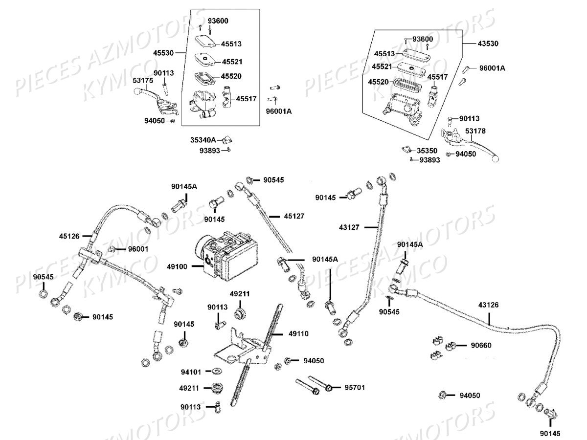 Systeme De Freins KYMCO Pièces Scooter XCITING S 400I ABS 4T EURO 4 (SK80CA)