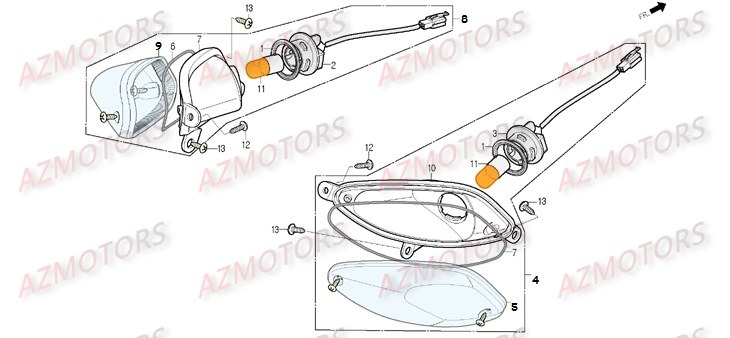 Clignotant Arriere DAELIM Pièces Scooter DAELIM S4 50cc 4T (< 2010)