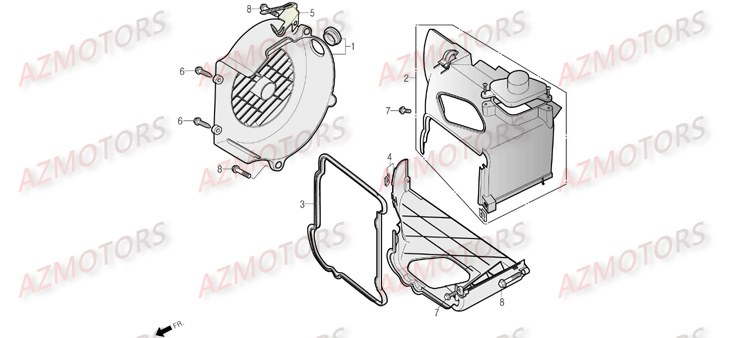 Convoyeur De Refroidissement DAELIM Pièces Scooter DAELIM S4 50cc 4T (< 2010)
