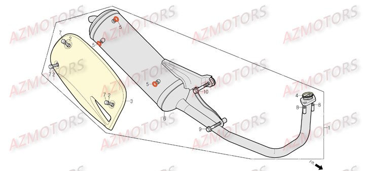 Echappement DAELIM Pièces Scooter DAELIM S4 50cc 4T (< 2010)