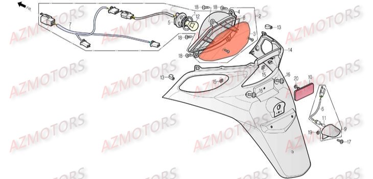 Feu Arriere DAELIM Pièces Scooter DAELIM S4 50cc 4T (< 2010)