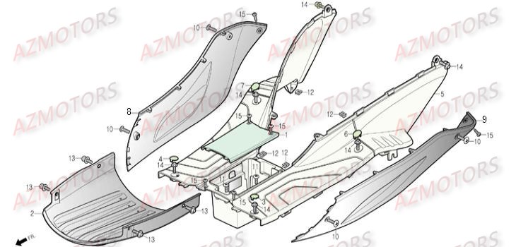 Plancher Bas De Caisse DAELIM Pièces Scooter DAELIM S4 50cc 4T (< 2010)