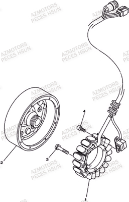 Alternateur HSUN Pièces Quad HSUN S5 - 500cc