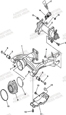 Bras Arriere HSUN Pièces Quad HSUN S5 - 500cc