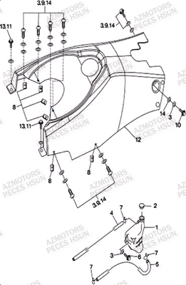 Carrosserie Reservoir HSUN Pièces Quad HSUN S5 - 500cc