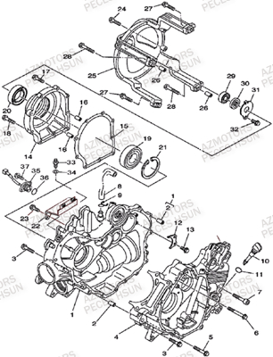 Carter Moteur HSUN Pièces Quad HSUN S5 - 500cc