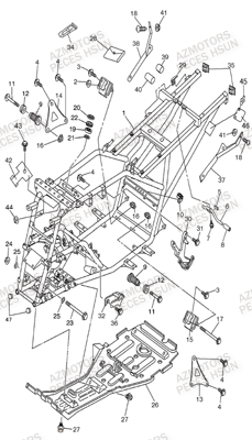 Chassis HSUN Pièces Quad HSUN S5 - 500cc
