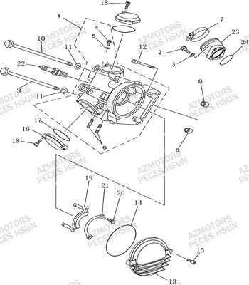 Culasse HSUN Pièces Quad HSUN S5 - 500cc