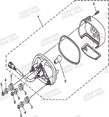 Eclairage Arriere HSUN Pièces Quad HSUN S5 - 500cc