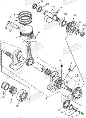Embiellage HSUN Pièces Quad HSUN S5 - 500cc