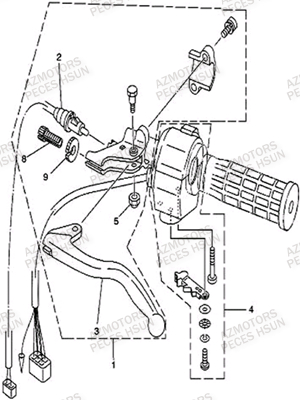 Ensemble Poignee Gauche HSUN Pièces Quad HSUN S5 - 500cc